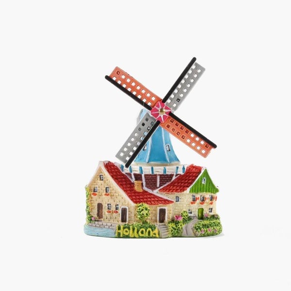 7930 - Magneet polystone stellingmolen met huisje - zaans