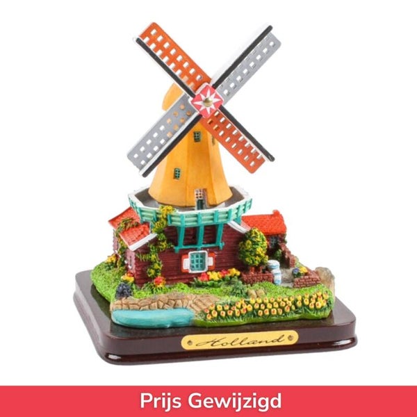 8226 - Stellingmolen polystone 12 cm - geel/rood