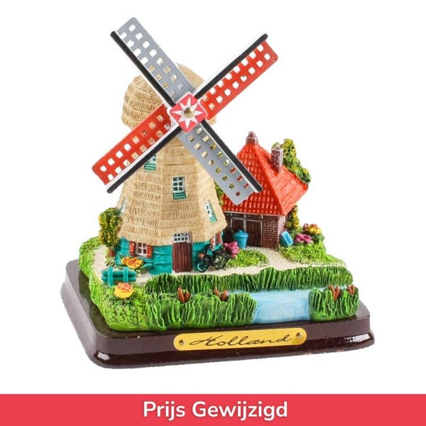 8227 - Poldermolen polystone 12 cm - grijs