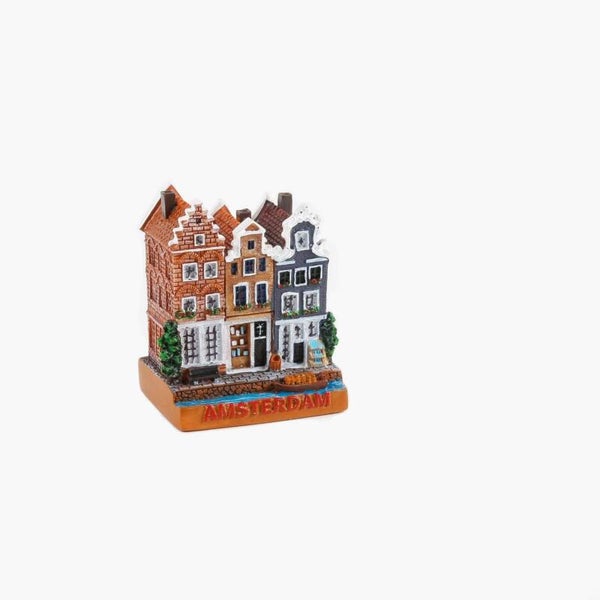 8277 - Miniatuur polystone grachtenhuisjes 5 cm Amsterdam