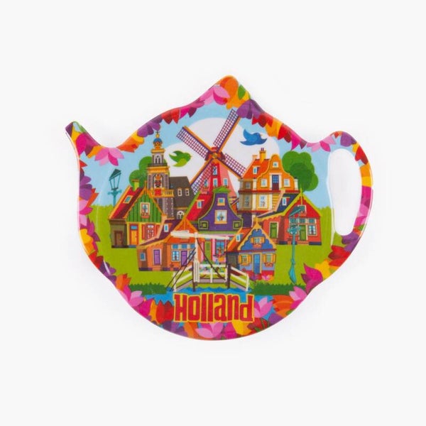 8664 - Theezakjeshouder melamine 'village' Holland