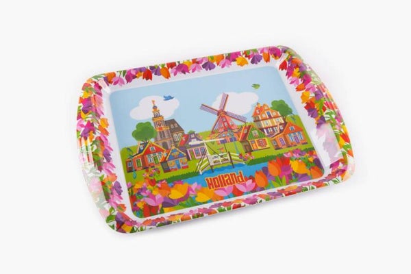 8674 - Dienblad melamine village 36x24 cm Holland