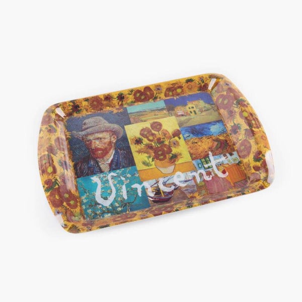 8678 - Dienblad melamine 'van Gogh' 35x24 cm - zonnebloemen