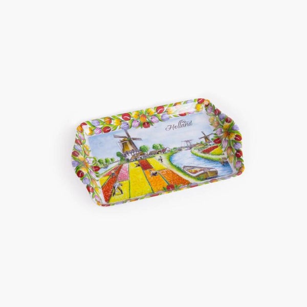 8679 - Dienblad melamine tulpenveld 21x14 cm Holland