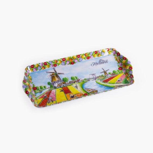 8680 - Dienblad melamine tulpenveld 30x15 cm Holland