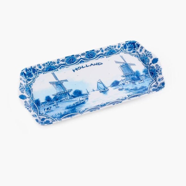 8686 - Dienblad melamine 30x15 cm Holland - delftsblauw