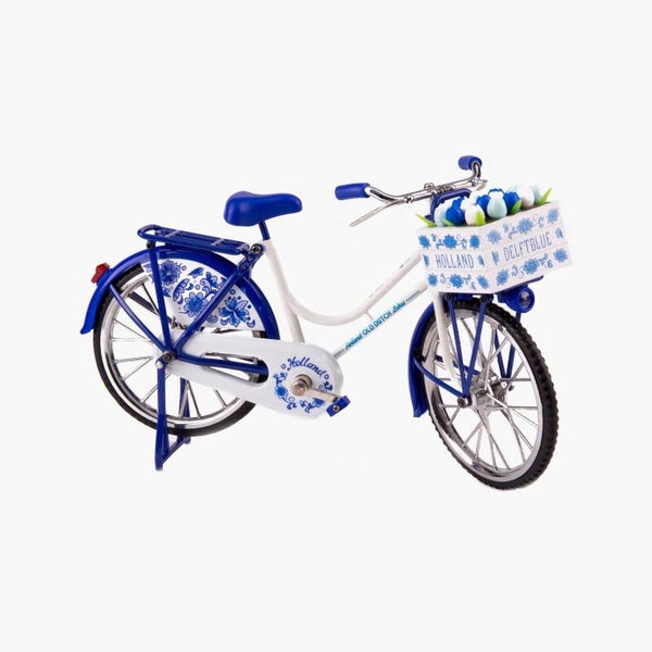 9303 - Fietsje met tulpen 15 cm - delftsblauw