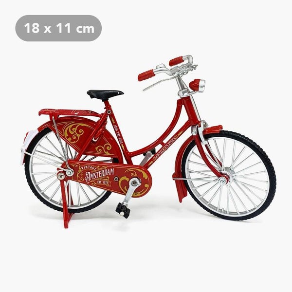 9351 - Fietsje vintage 12 cm Amsterdam - rood