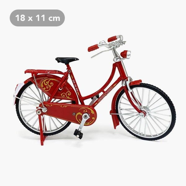 9353 -  Fietsje vintage 12 cm blanco - rood