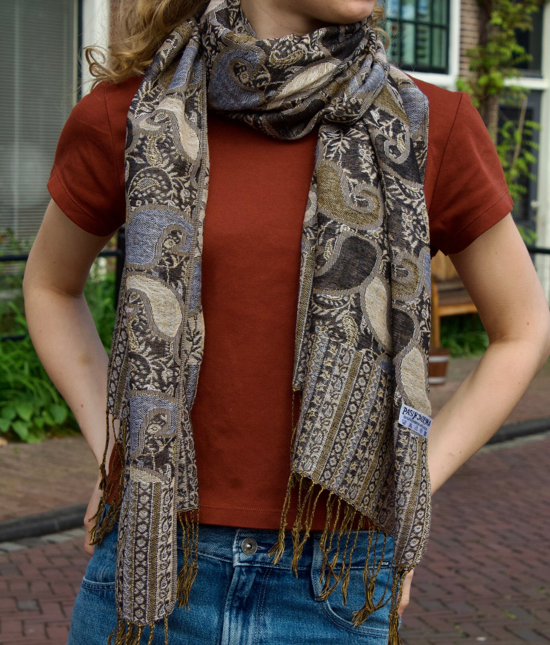 Sjaal bruin/beige