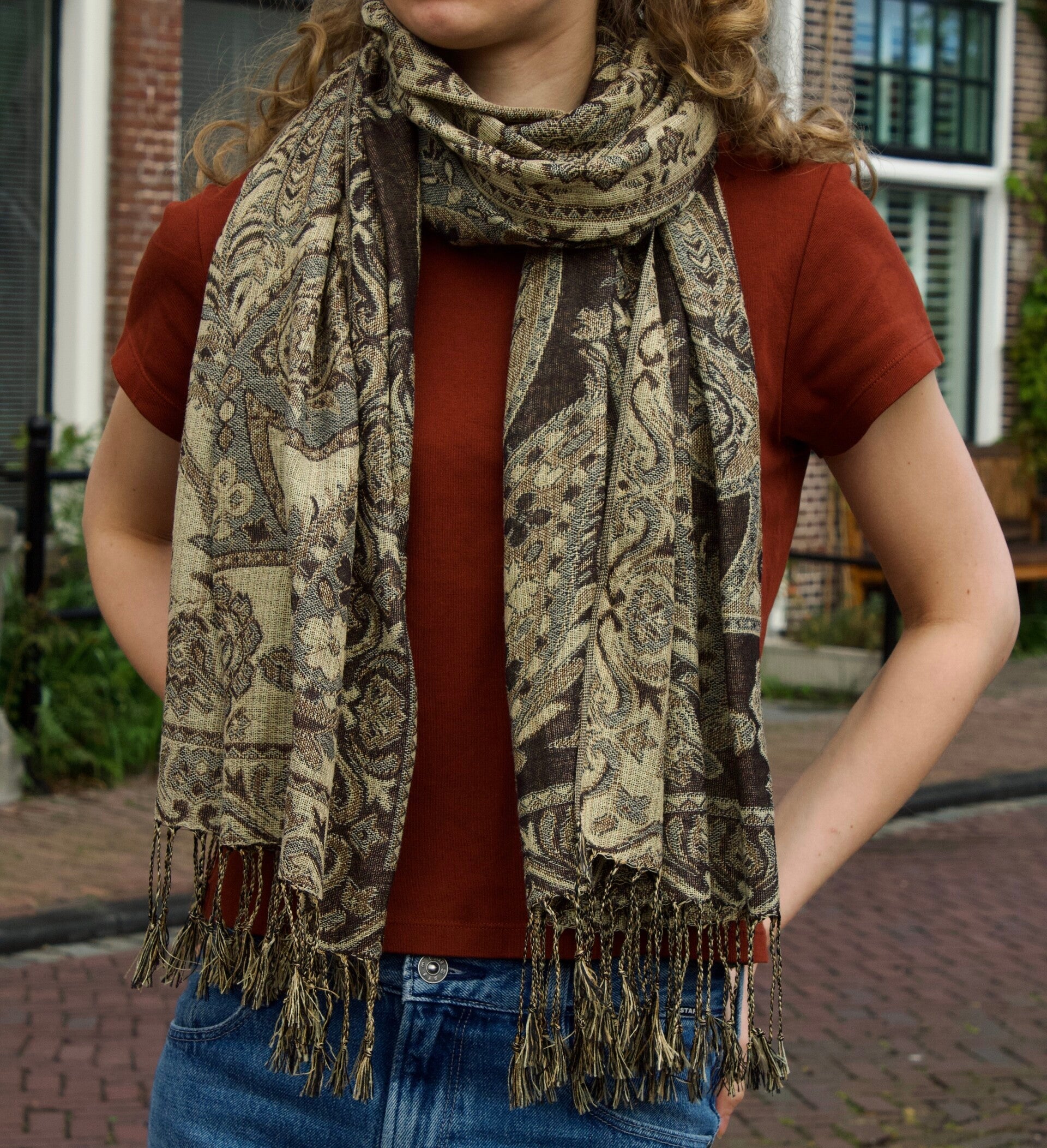 Sjaal zandkleur