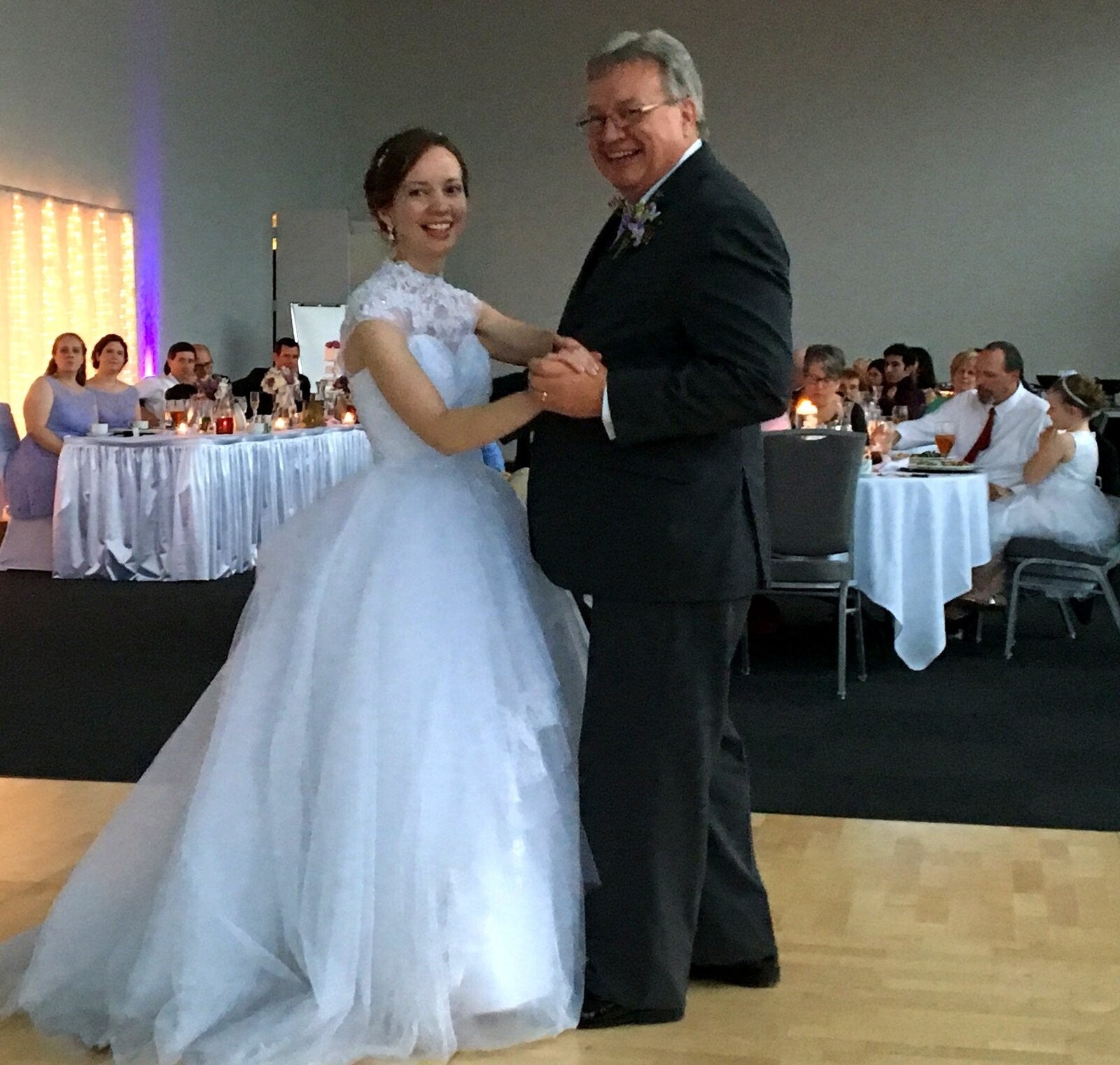 Father-daughter dance at a real Songbird DJ wedding reception in the Owensboro area