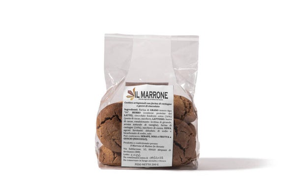 Cookies artigianali con farina di Marroni e gocce di cioccolato 200g
