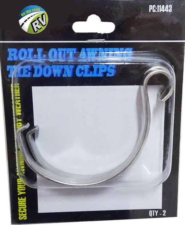 Awning tie down rope clip