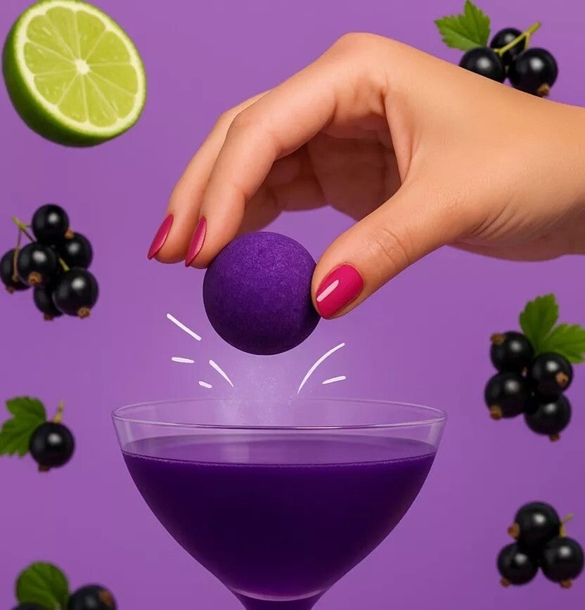 Bombe à cocktail cassis et citron vert sans alcool(39g)