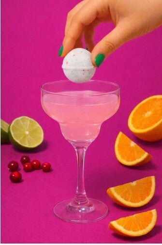 Bombe à cocktail citron vert , canneberge et zeste d'orange sans alcool (39 gr)