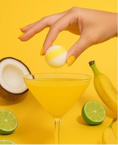 Bombe à cocktail banane , coco et ciitron vert sans alcool (39g)