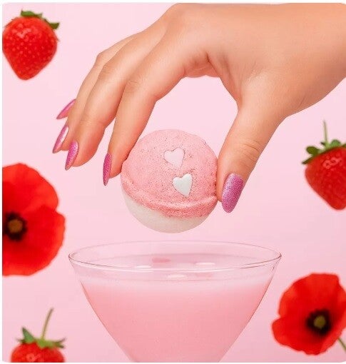Bombe à cocktail fraises des bois et coquelicot sans alcool (39g)