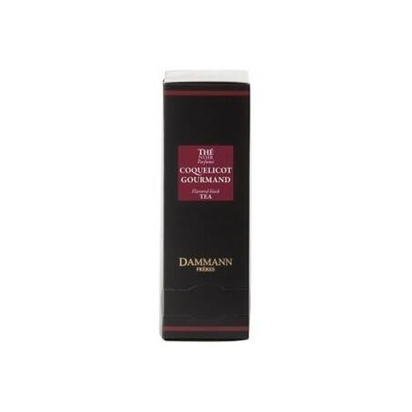 Coquelicot gourmand, thé noir parfumé, 24 sachets cristal suremballés