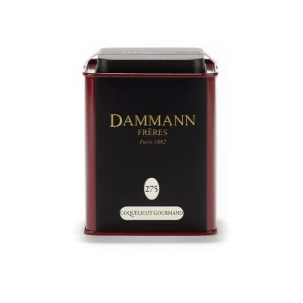 Coquelicot gourmand, thé noir parfumé, boite métal N°275