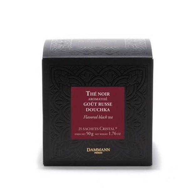 Douchka, thé noir parfumé, 25 sachets cristals