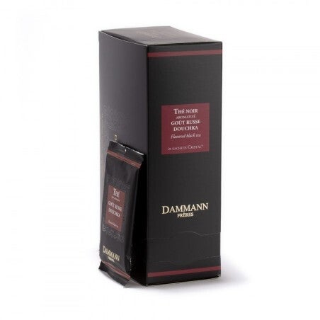 Douchka, thé noir parfumé, 24 sachets cristal suremballés