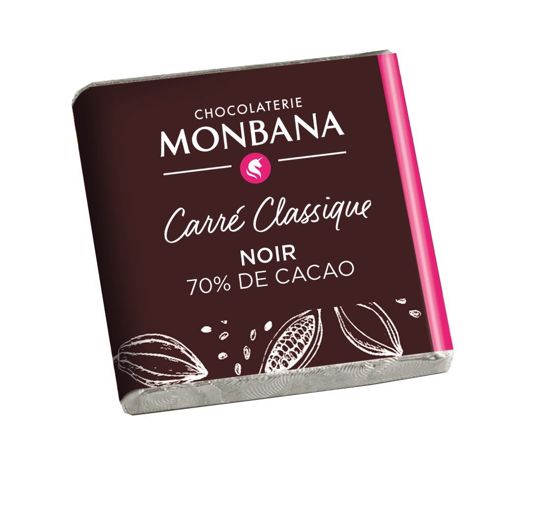50 carrés de chocolat noir 70% MONBANA