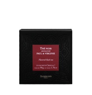 Paul et virginie, thé noir parfumé, 25 sachets cristal