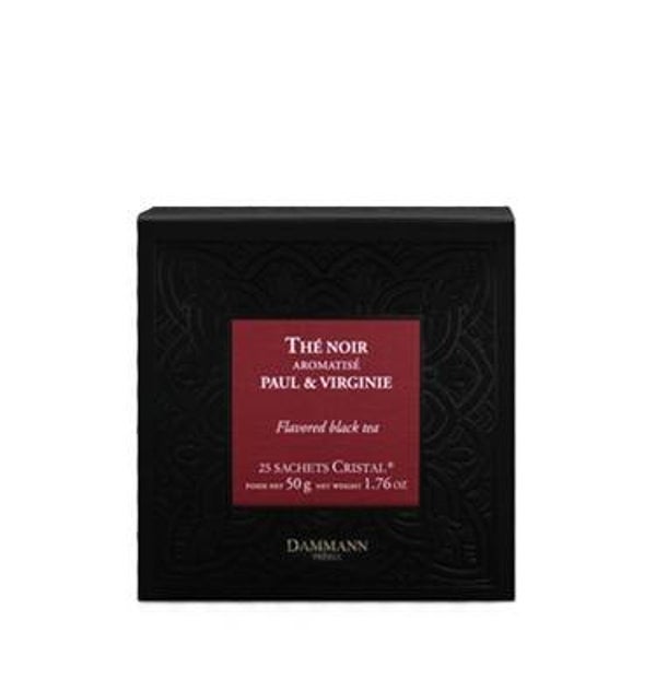 Paul et virginie, thé noir parfumé, 25 sachets cristal