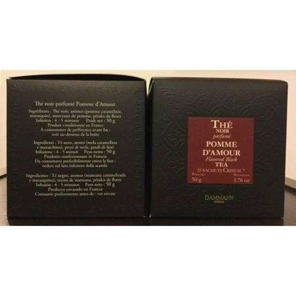 Pomme d'amour, thé noir parfumé, 25 sachets cristals