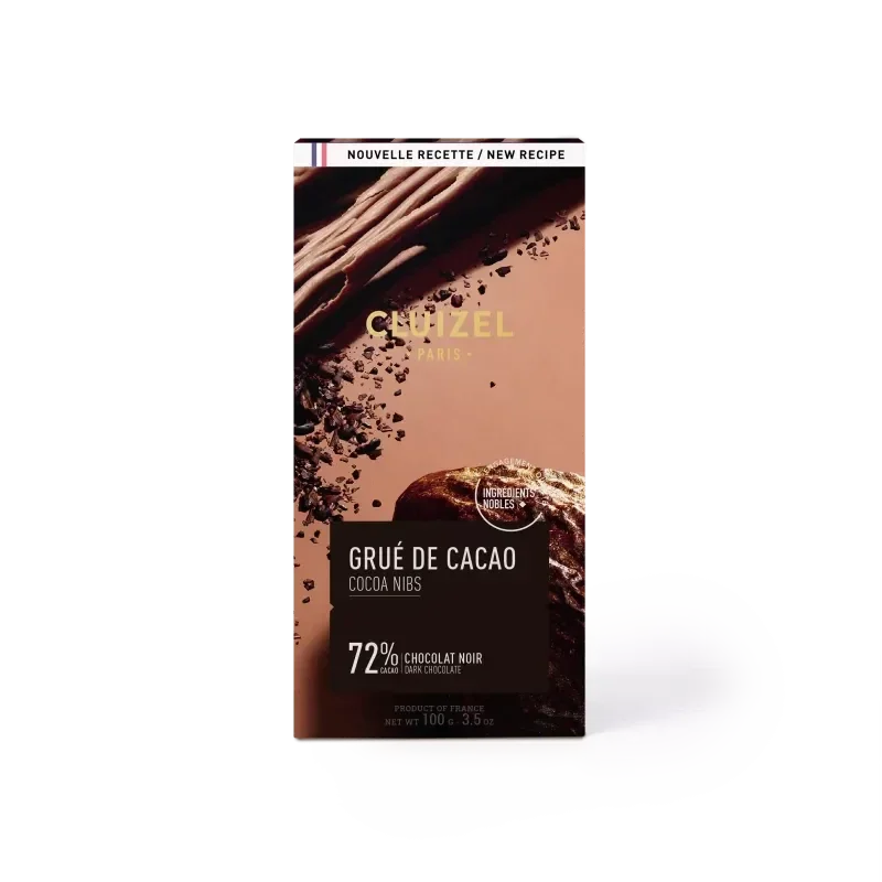 Tablette Grué de Cacao 72% BIO CLUIZEL