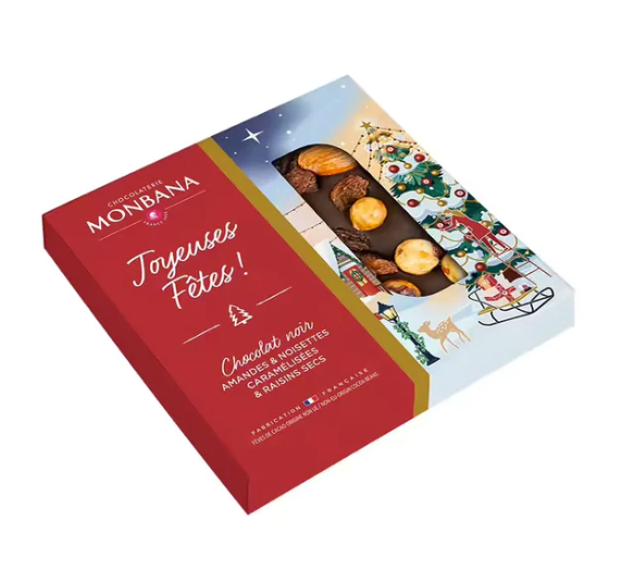 Tablette gourmande "joyeuses fêtes" MONBANA