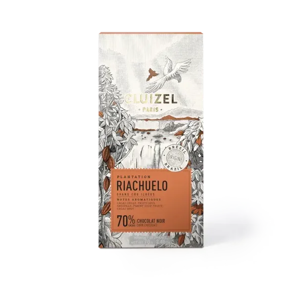 Tablette chocolat noir 70% Plantation RIACHUELO Bresil CLUIZEL