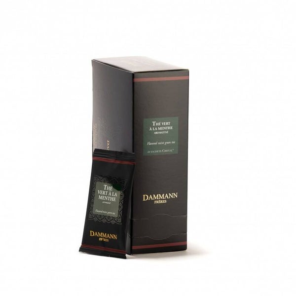 Thé vert menthe 24 sachets cristal suremballés