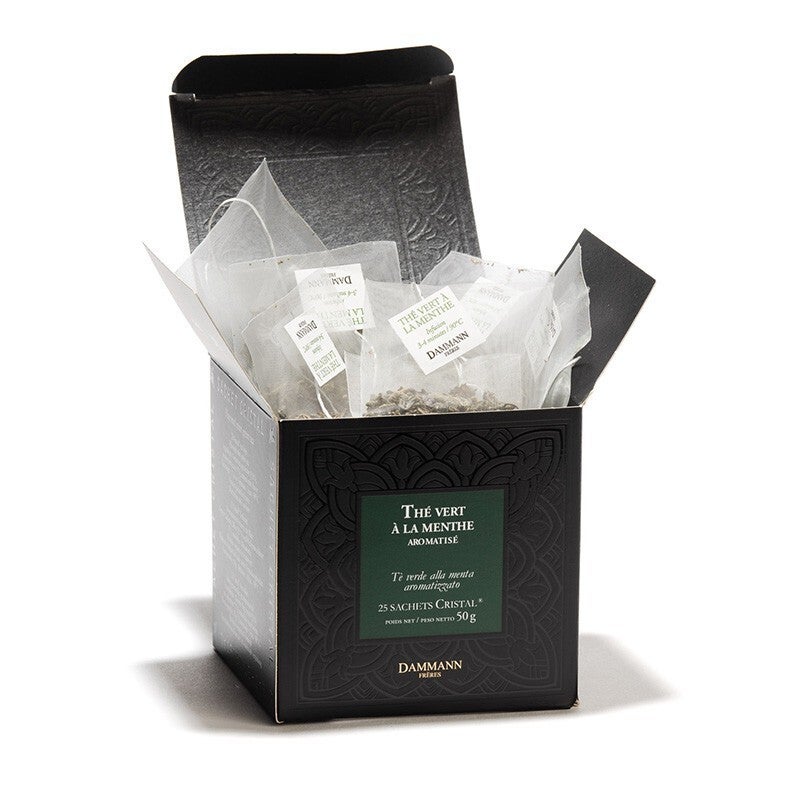 Thé vert menthe 25 sachets cristal