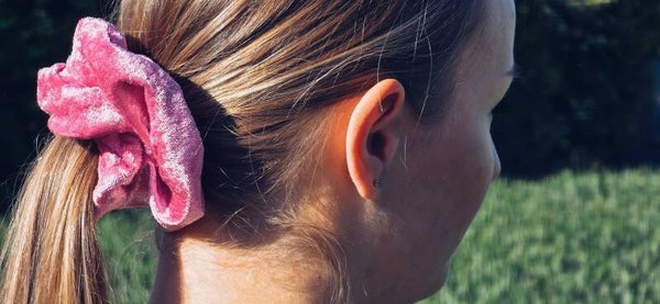 Samt-Scrunchie Pink