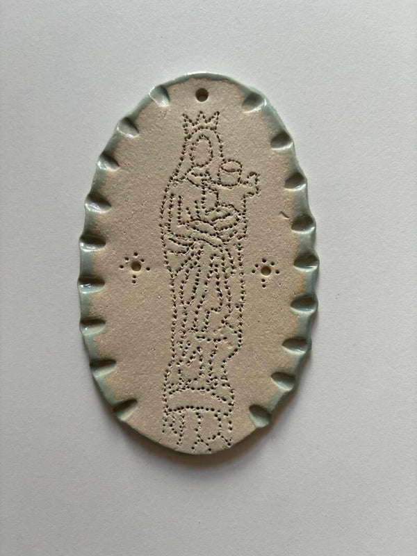 Médaillon « la bonne mère » bleu vert