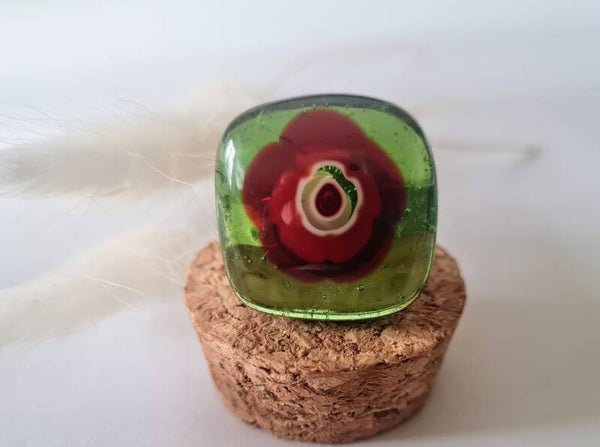 Bague carré en verre fusing