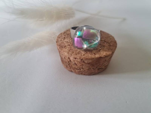 Bague en verre dichroique