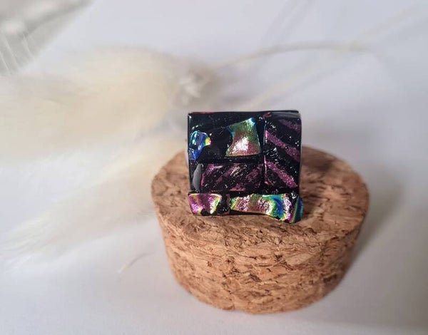 Bague en verre dichroique
