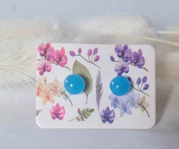 Boucle d'oreille clou en verre