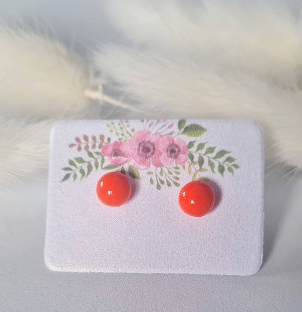 Boucle d'oreille clou en verre
