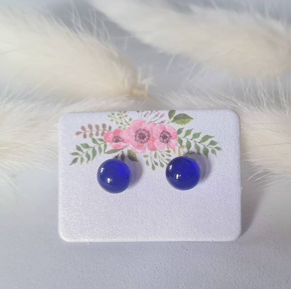 Boucle d'oreille clou en verre