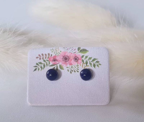 Boucle d'oreille clou en verre