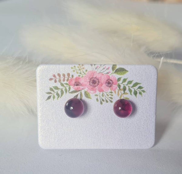 Boucle d'oreille clou en verre