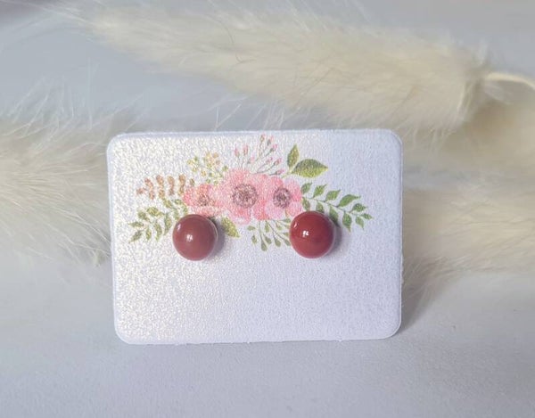 Boucle d'oreille clou en verre