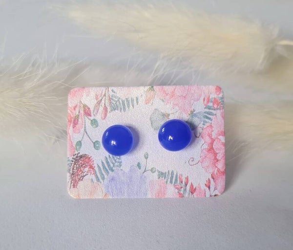 Boucle d'oreille clou en verre