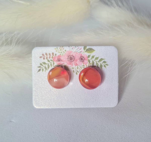 Boucle d'oreille clou en verre