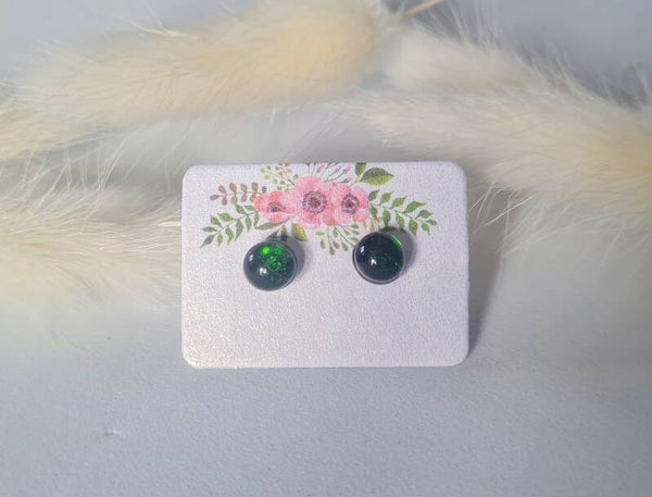 Boucle d'oreille clou en verre