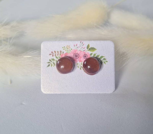 Boucle d'oreille clou en verre